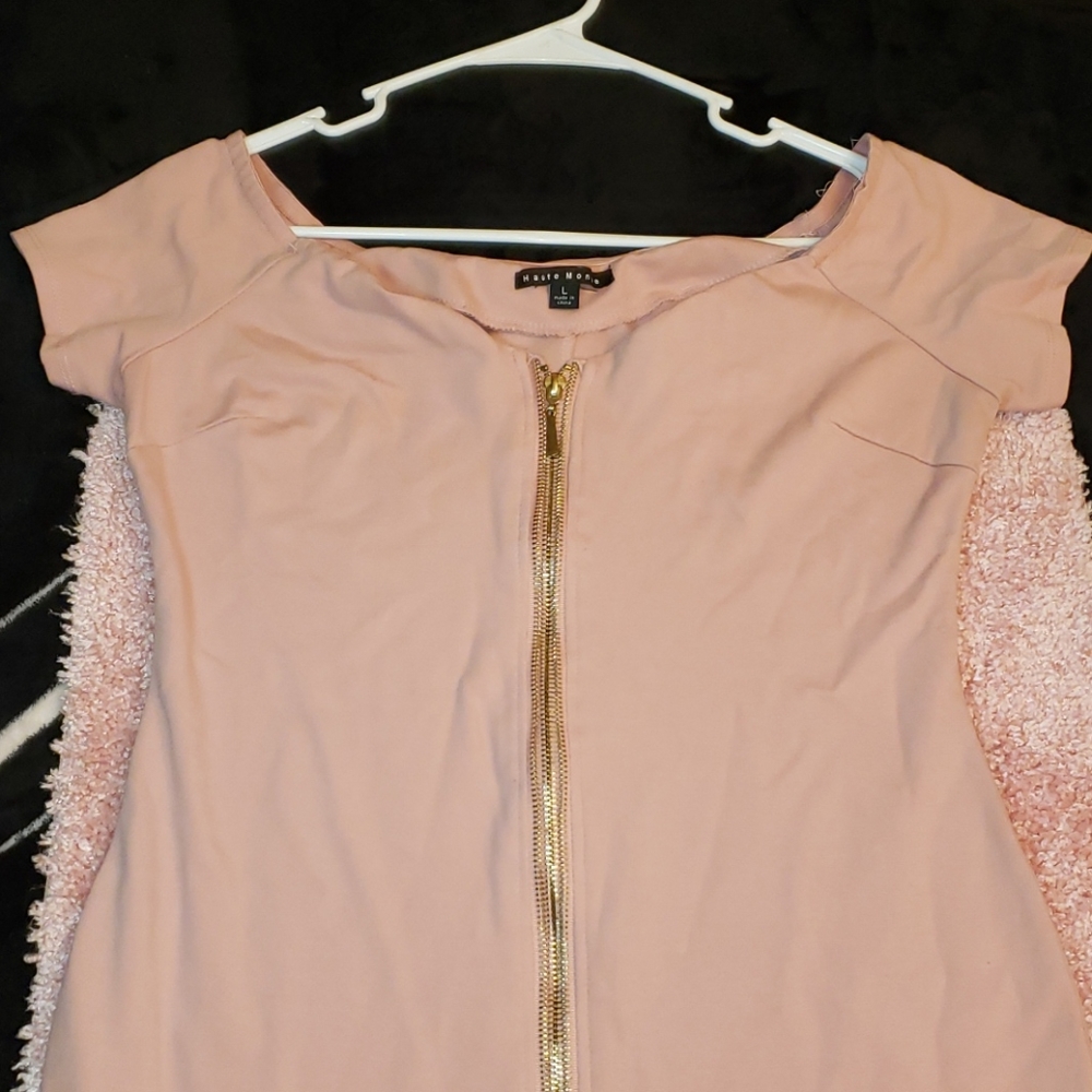 Pink off the shoulder dress